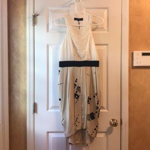 Black white and cream dress